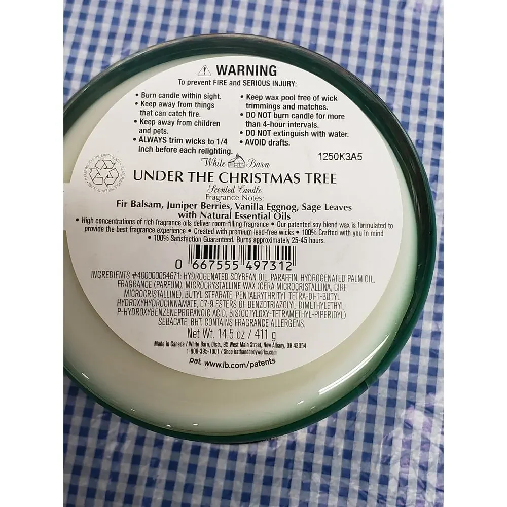 BBW Under The Christmas Tree Holiday Lid Large 3 Wick Candle